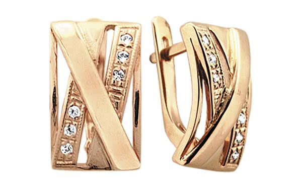 Золотые серьги СВ753