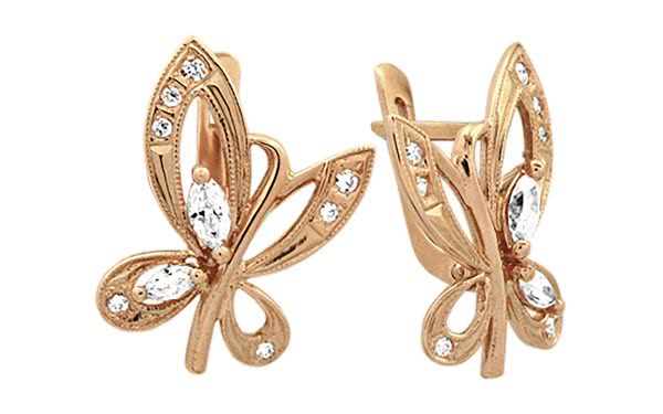 Серьги золотые СВ756 Золотые серьги СВ756