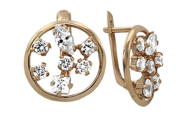 Золотые серьги СВ916