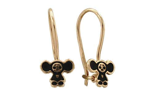 Золотые сережки с эмалью СВ957 Золотые серьги СВ957